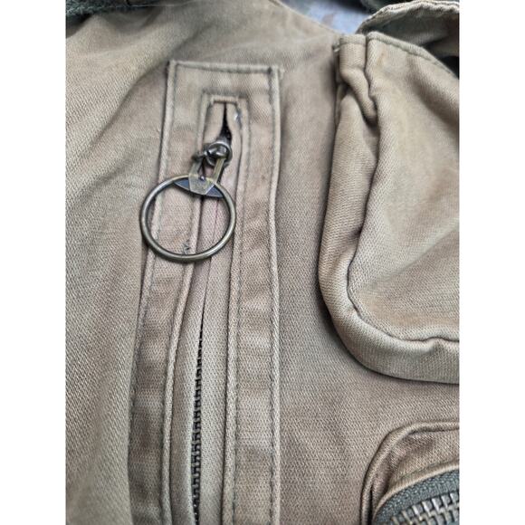 Da-Nang Bag Recycled Green Military Wear Satchel Multi Pockets Snap Zip Vintage - Picture 5 of 16